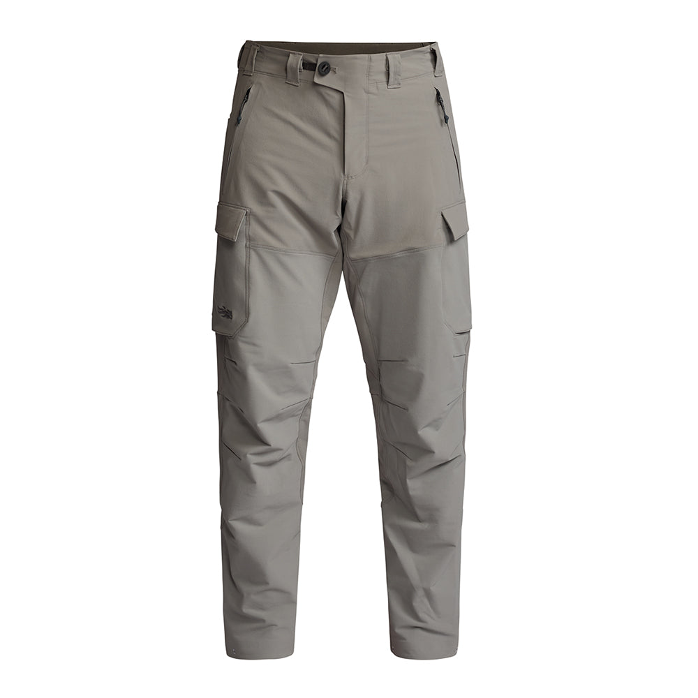 Grey pants with Sitka logo on a white background