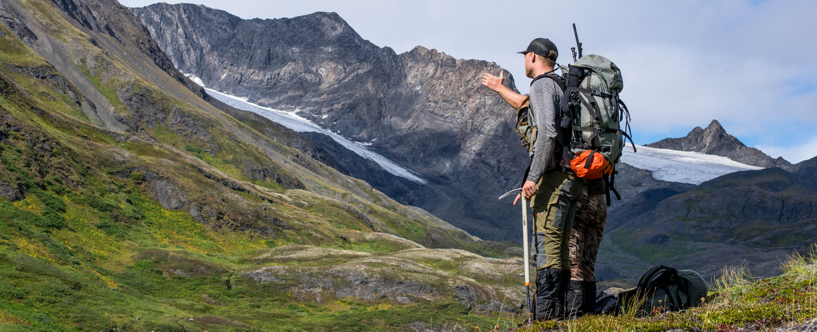 wayfinding up a slope with Stone Glacier